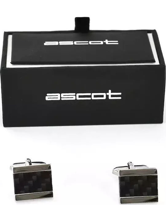 Ascot Cufflinks from Steel in Black Color
