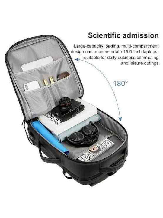 Playbags Collection Αδιάβροχη Τσάντα Πλάτης για Laptop 15.6" με Θύρα USB σε Μαύρο χρώμα