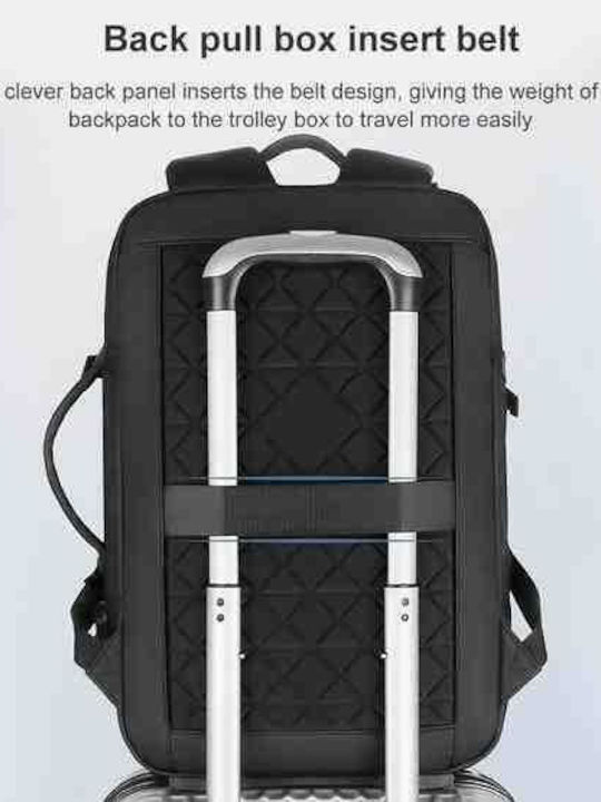 Playbags Collection Αδιάβροχη Τσάντα Πλάτης για Laptop 15.6" με Θύρα USB σε Μαύρο χρώμα
