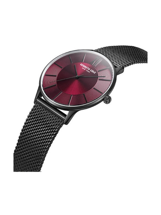 Kenneth Cole Gents Ανδρικό Ρολόι 42mm Μπαταρίας με Μαύρο Μεταλλικό Μπρασελέ