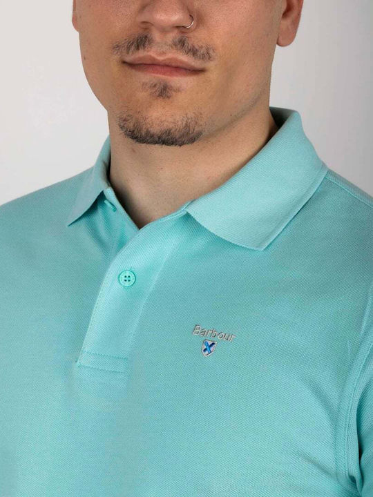 Barbour Herren Kurzarmshirt Polo Hellblau