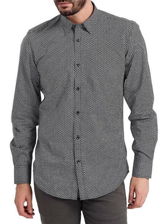 Antony Morato Men's Shirt Long Sleeve Cotton Gray