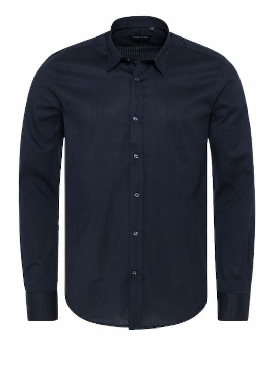 Antony Morato Men's Shirt Long Sleeve Navy Blue