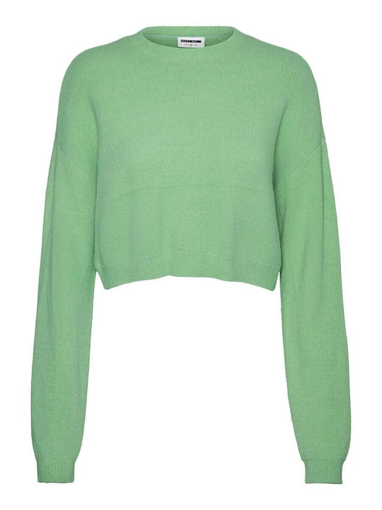 Noisy May Women's Long Sleeve Crop Pullover Green