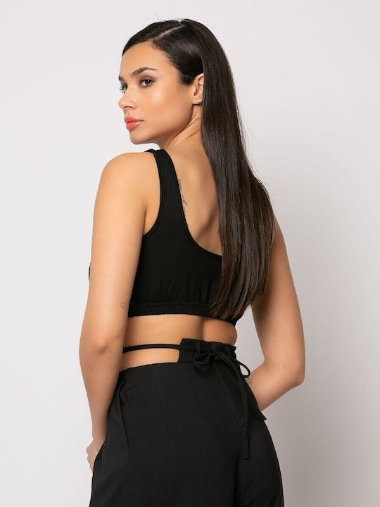 Women's Summer Crop Top Sleeveless Black