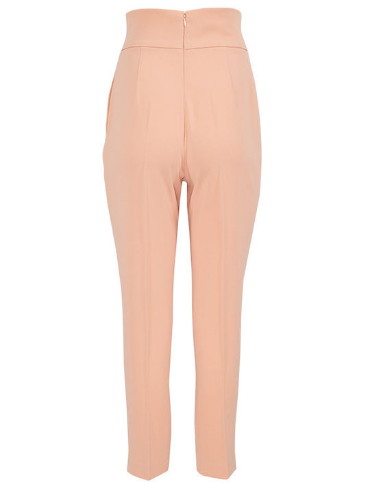 Pinko Women's High-waisted Crepe Trousers Pink