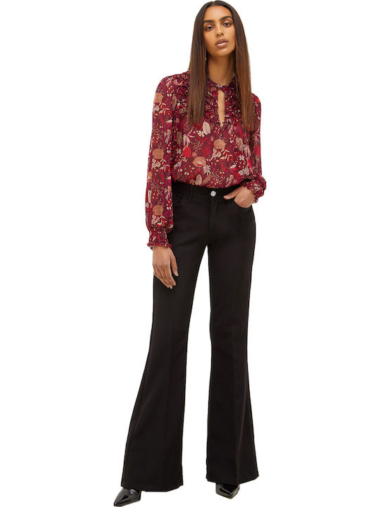 Damen Stoff Hose Schwarz