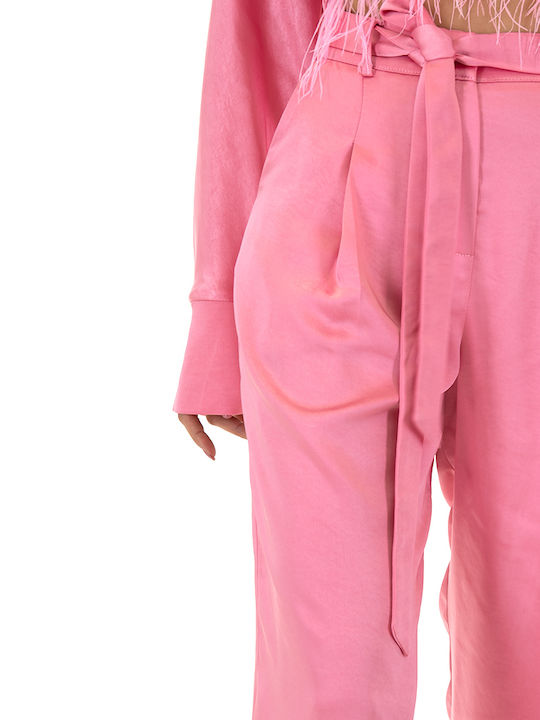 Pants Women C.manolo Γυναικεία Παντελόνα Ροζ