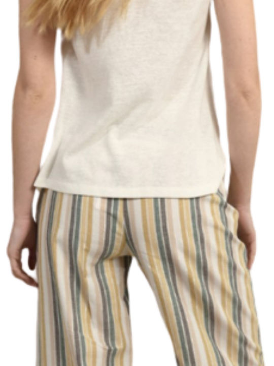 Women's Fabric Trousers Striped