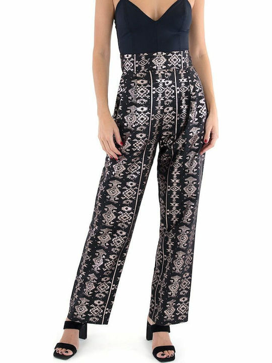 Lace Γυναικεία Υφασμάτινη Παντελόνα Καφέ