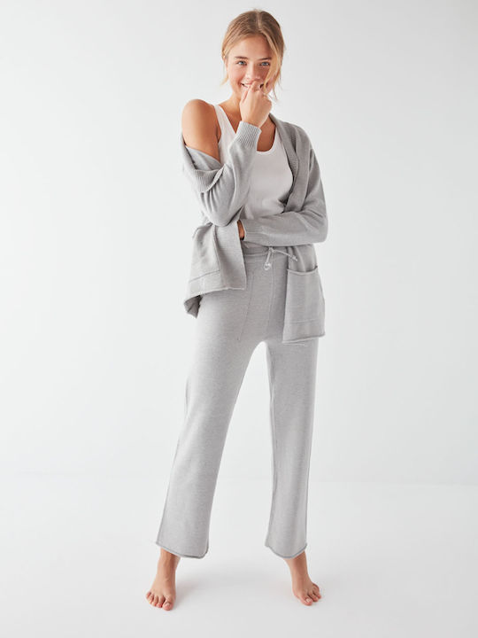 Gisela Damen Stoff Hose in Entspannter Passform Gray