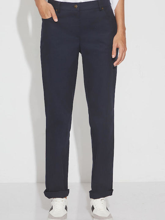 Bill Cost Women's Cotton Trousers Navy Blue