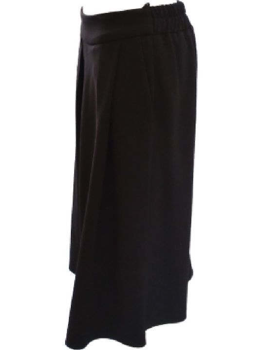 Damen Stoff Hose mit Gummizug Schwarz