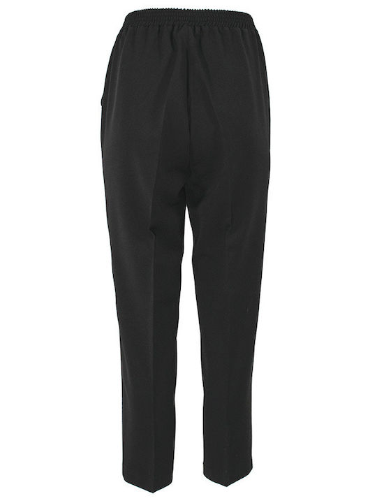 Pirouette Women's High-waisted Fabric Trousers with Elastic Black