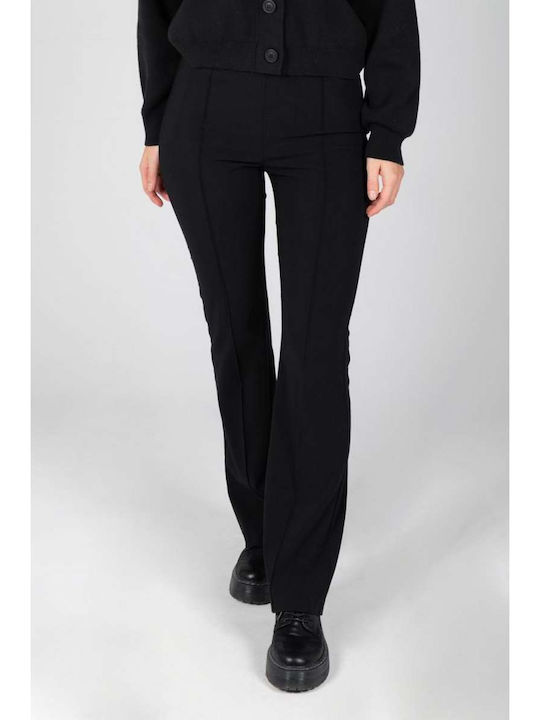 24 Colours Trousers Creases Damen Stoff Hose Schwarz