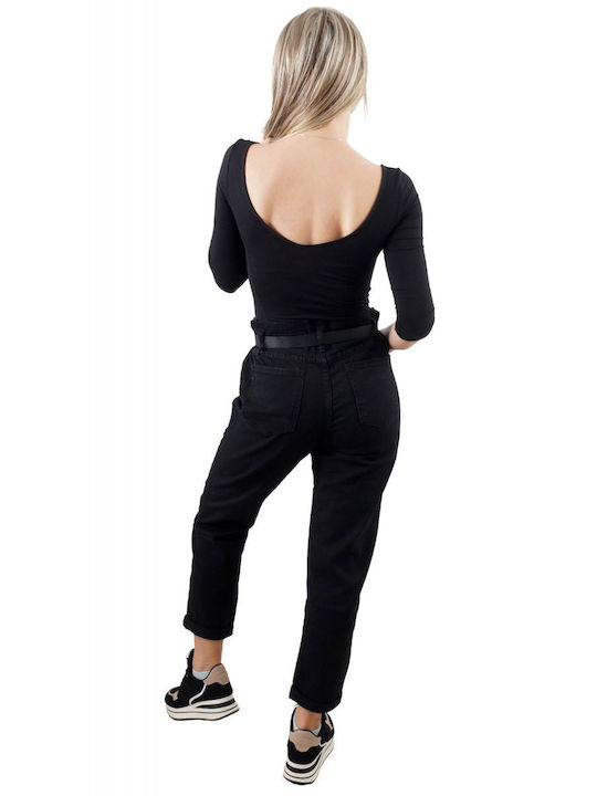 G Secret Collection High Waist Women's Jean Trousers Black