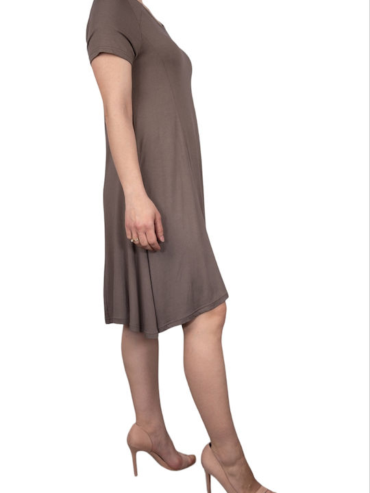 Remix Sommer Mini Kleid Khaki