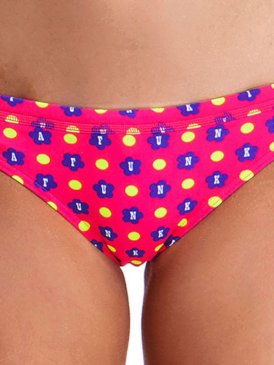 Funkita Racerback Two Piece Daisy Dots Детски Бански Бикини Фуксия