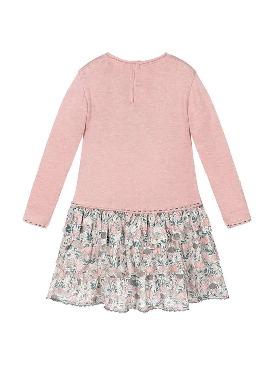 Tutto Piccolo Mädchen Kleid Set mit Zubehör Langärmelig Rosa