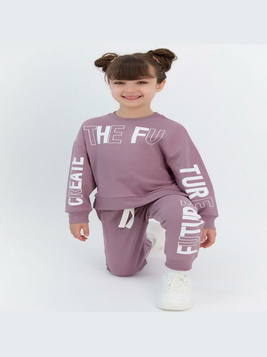 Roly Poly Kids Sweatpants Set Pink 2pcs