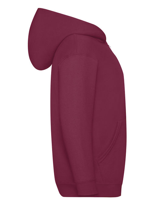 Kids Moda Cardigan pentru copii din material frotirat cu glugă Burgundy