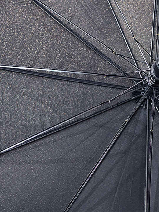 Windproof Automatic Umbrella with Walking Stick Navy Blue