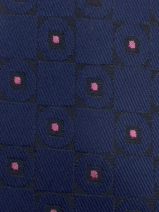 Synthetic Men's Tie Set Printed Navy Blue