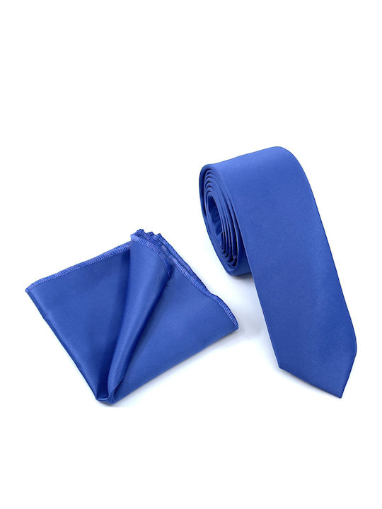 Men's Tie Set Monochrome in Blue Color