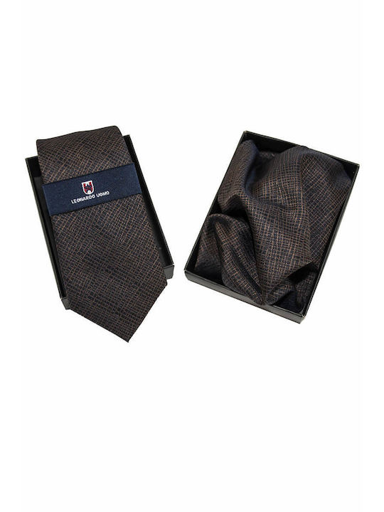 Leonardo Uomo Men's Tie Printed Brown