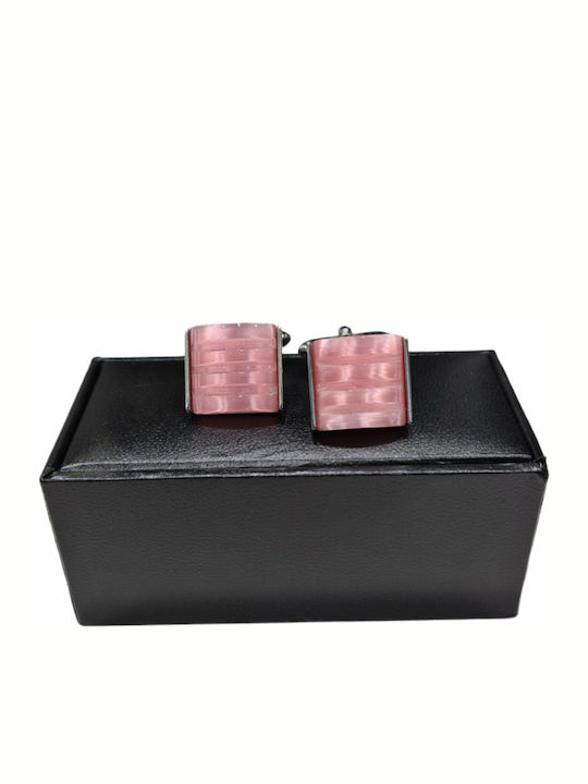 Cufflinks of Steel Pink