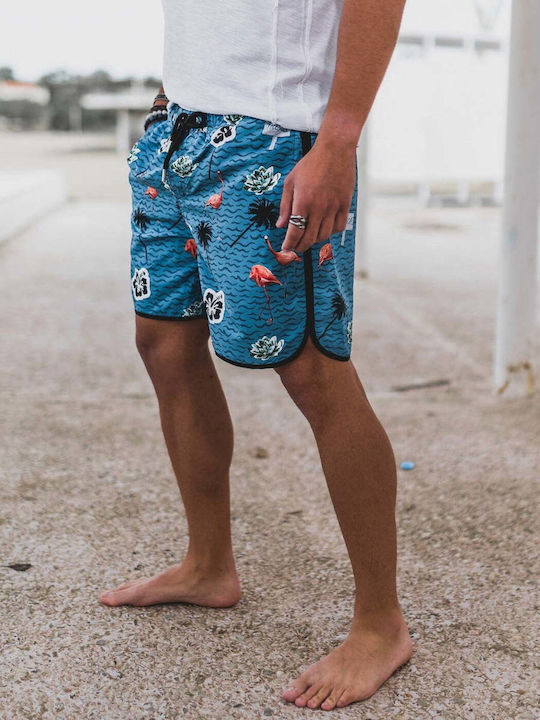 Men's Swimwear Shorts Turquoise with Patterns