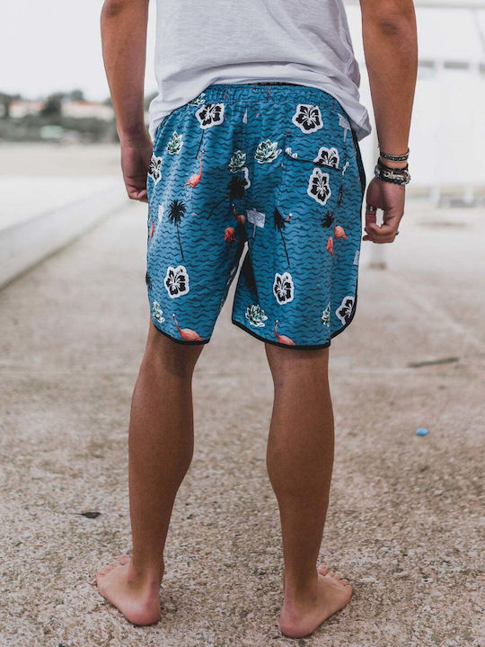 Men's Swimwear Shorts Turquoise with Patterns
