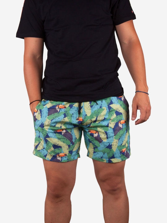 Moon Stone Men's Swimwear Shorts Multicolour with Patterns