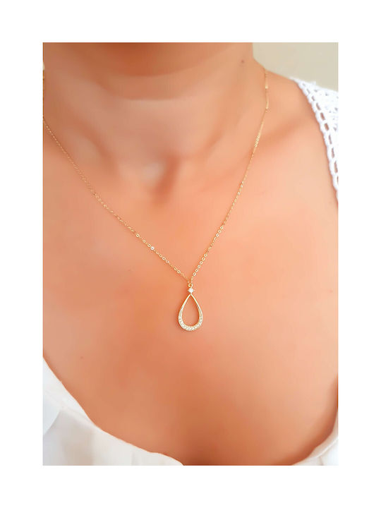 Necklace with design Tear from Gold 9 K