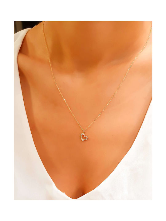 Necklace with design Heart from Gold 14K