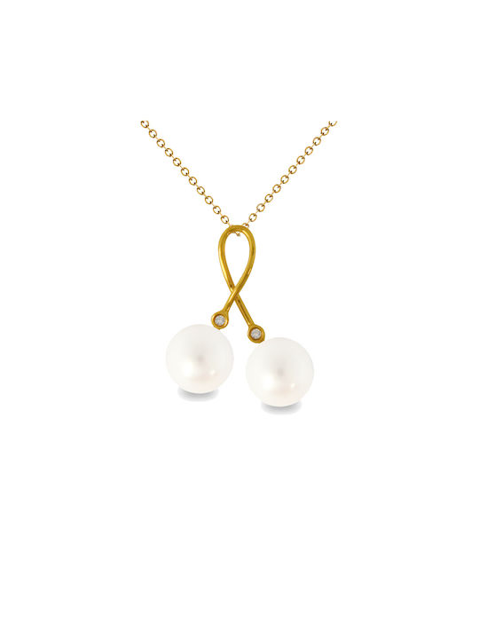 Charm aus Weißgold 18k mit Perlen