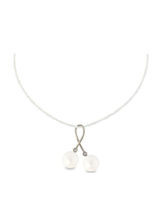 Margaritari Charm mit Steinen aus Weißgold 18K