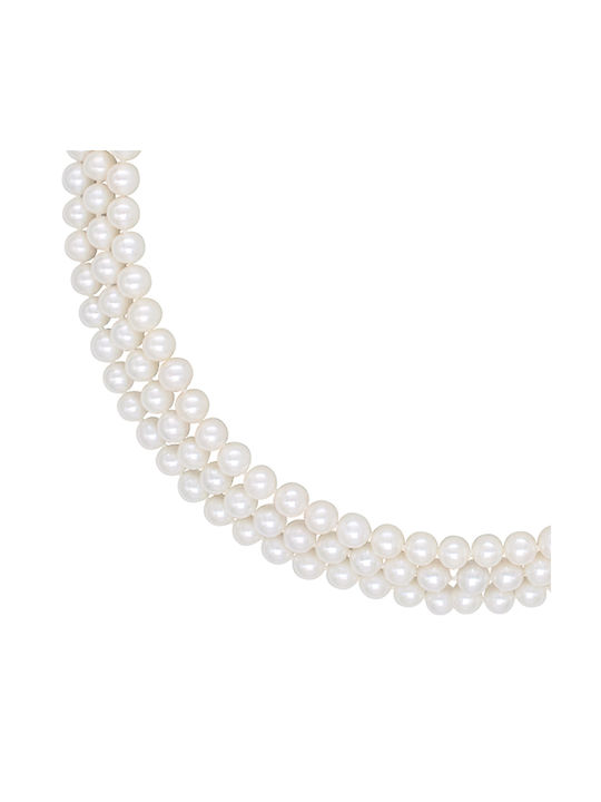 Necklace from White Gold 14K with Pearls