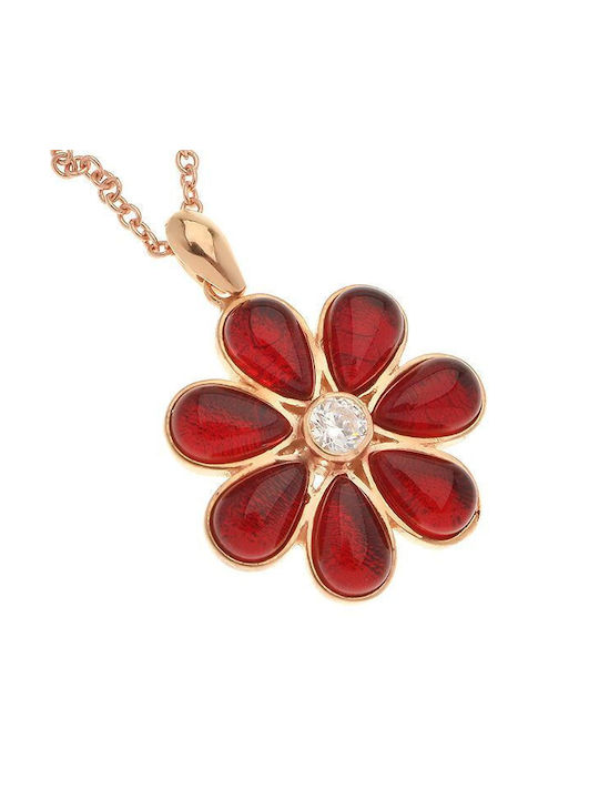 Necklace with design Flower from Gold Plated Silver