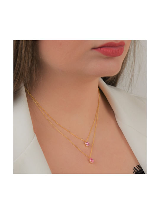 Necklace from Gold 14K with Zircon