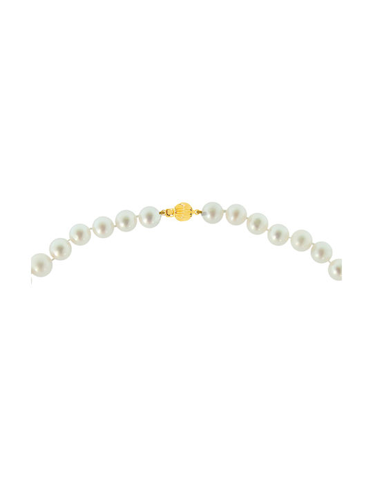 Necklace from White Gold 14K with Pearls