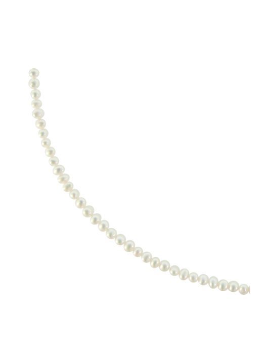 Necklace from White Gold 14K with Pearls