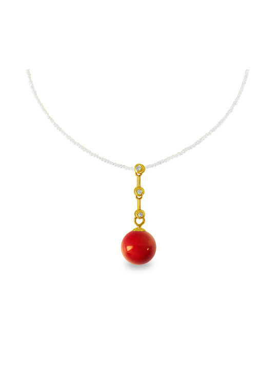 Charm from Gold 18k with Pearls & Diamond