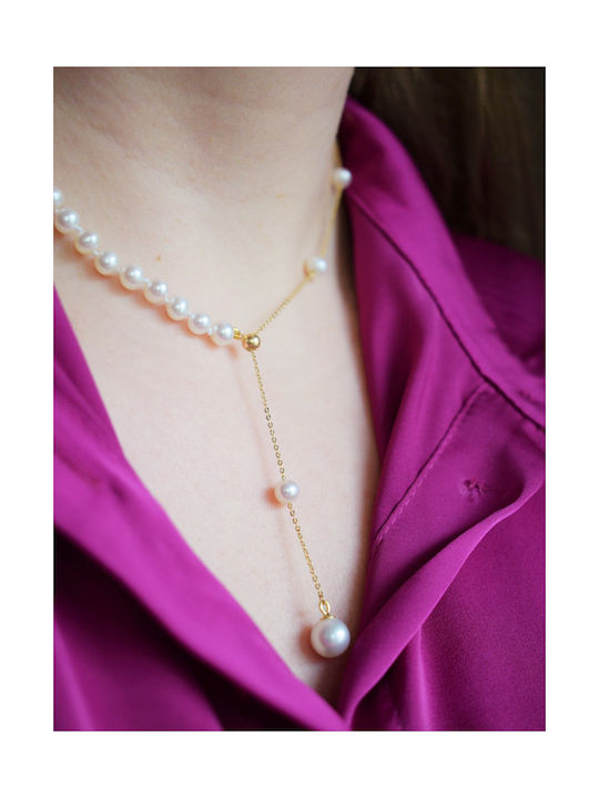 Necklace from Gold 14K with Pearls