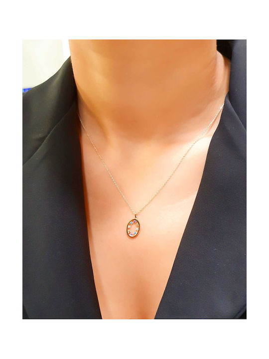 Necklace from Gold 14K with Zircon