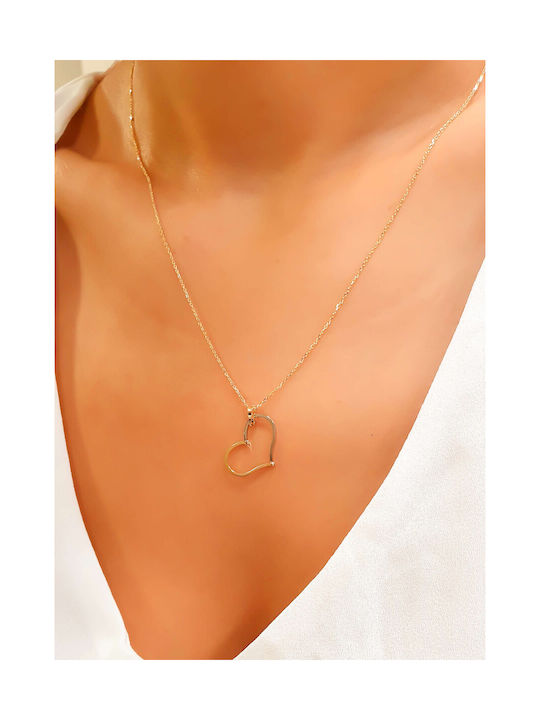 Necklace with design Heart from Gold 14K