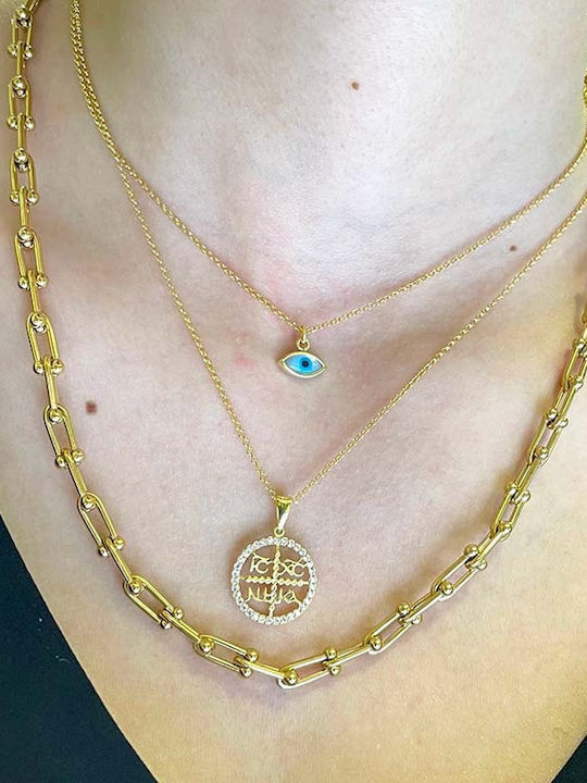 Goldjewels Κολιέ Κωνσταντινάτο Φυλαχτό από Επιχρυσωμένο Ασήμι Goldjewels Κολιέ Κωνσταντινάτο Φυλαχτό από Επιχρυσωμένο Ασήμι