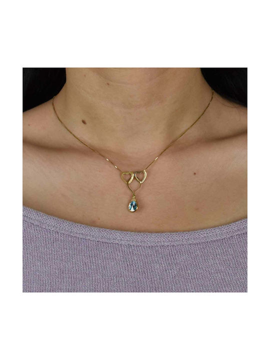 Necklace with design Heart from Gold 14K