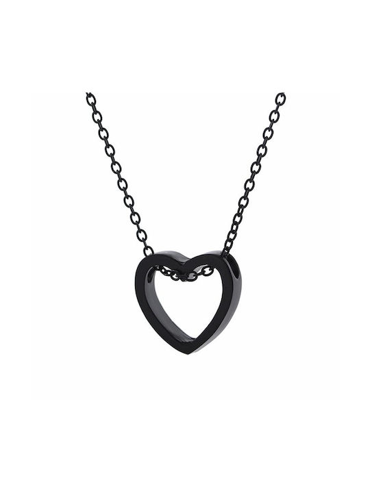 Necklace with design Heart Black