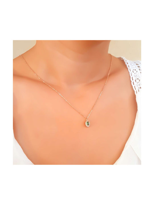 Necklace Rosette from Rose Gold 9 K